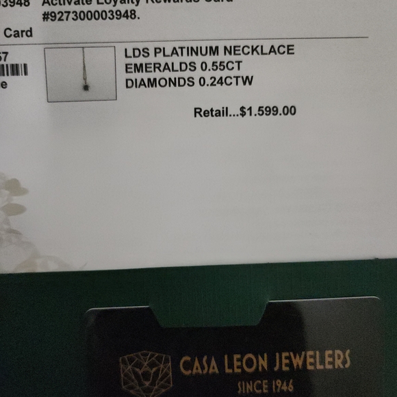 Platinum Necklace with Emeralds and Diamonds
